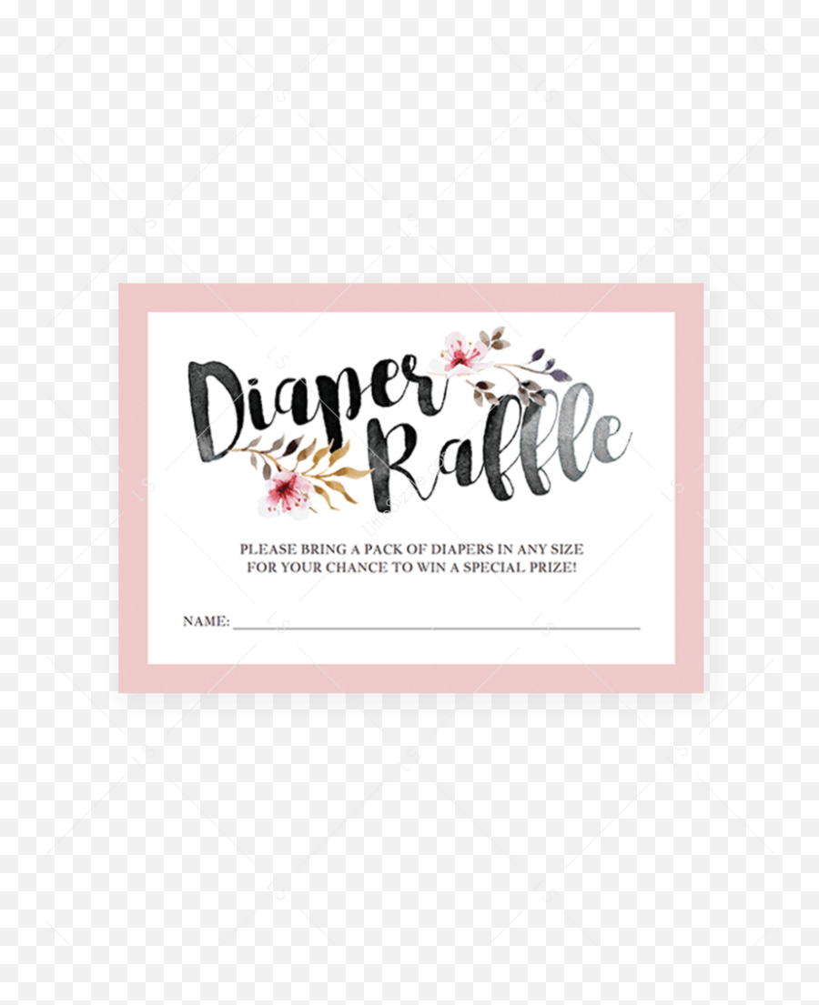 Raffle Tickets Png - Printable Pink And Black Diaper Raffle Calligraphy,Raffle Png