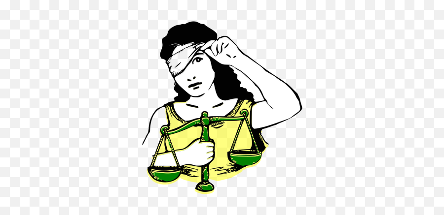 Peeking Lady With Justice Scale Free Svg - Cartoon Lady Justice Drawing Png,Justice Scale Png