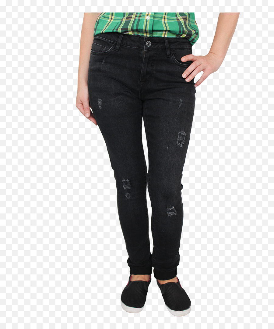 Urban Classics Ladies Ripped Denim Pants Black - Pocket Png,Ripped Jeans Png