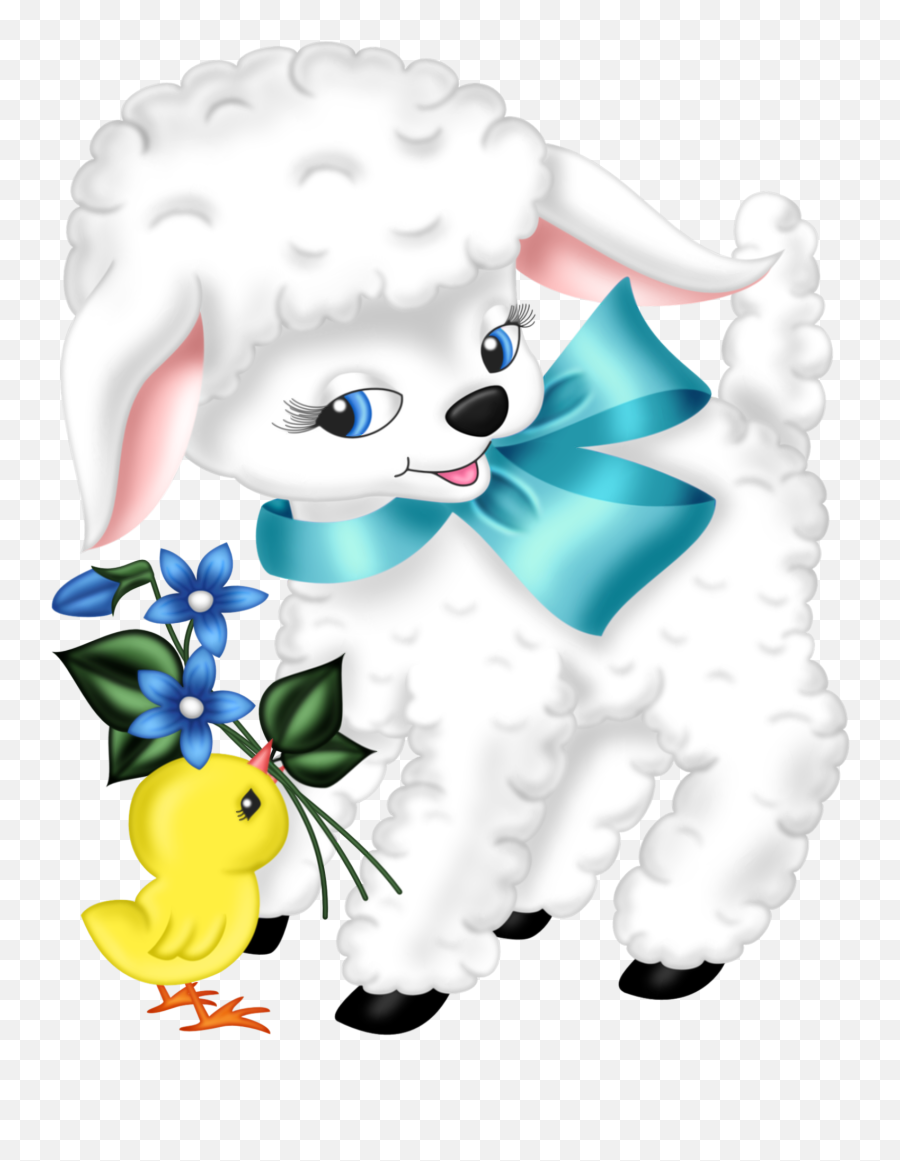 Transparent Easter Lamb And Chicken Png - Chicken Easter Clipart Png,Lamb Png