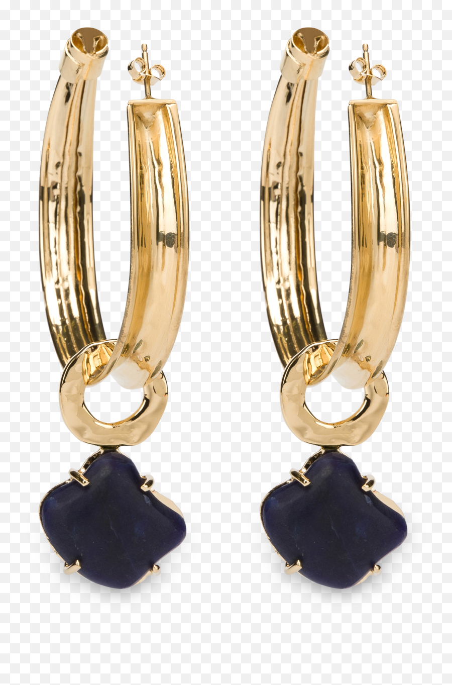 Gold Earrings With Blue Stones - Earrings Png,Gold Earring Png
