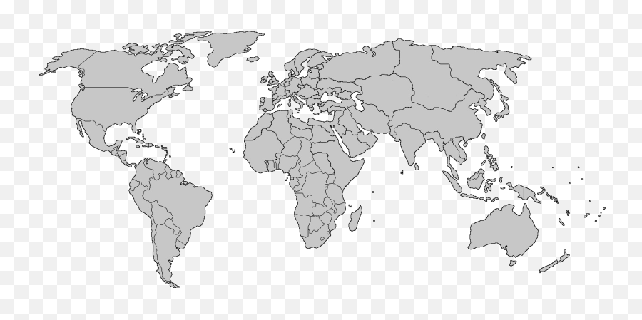 Download Free Png World Map Pic - Blank Map Of The World Borders,World Map Png