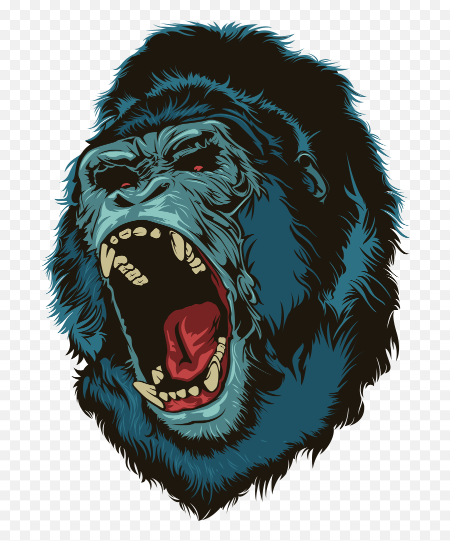 1000 X 8 - Gorilla Scream Clipart Full Size Clipart Gorilla Head Png,Gorilla Transparent Background