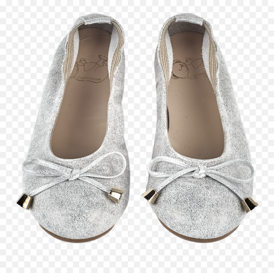 Girl - Leather Metallic Sparkle Ballerina Shoes With Bow Ballet Flat Png,Ballerina Shoes Png