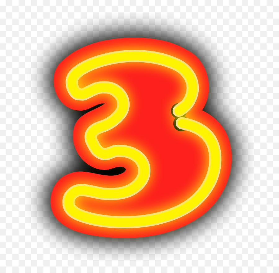 Download Hd Free Lollipop Neon Numerals - 3 Number 3 Numbers In Neon Colors Png,Lollipop Transparent Background
