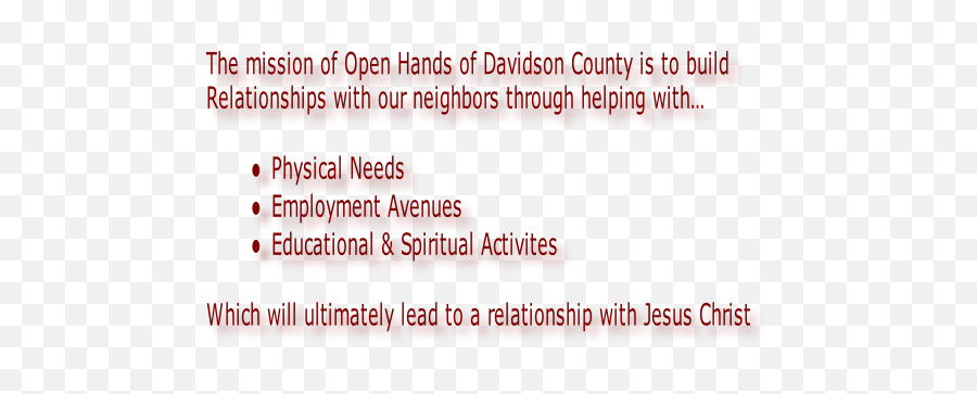 Download The Mission Of Open Hands Davidson County Is To - Board Of Studies Icai Png,Jesus Hands Png
