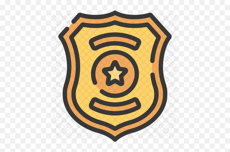 Police Badge Icon Of Colored Outline - Badge Police Icon Png,Police Shield Png