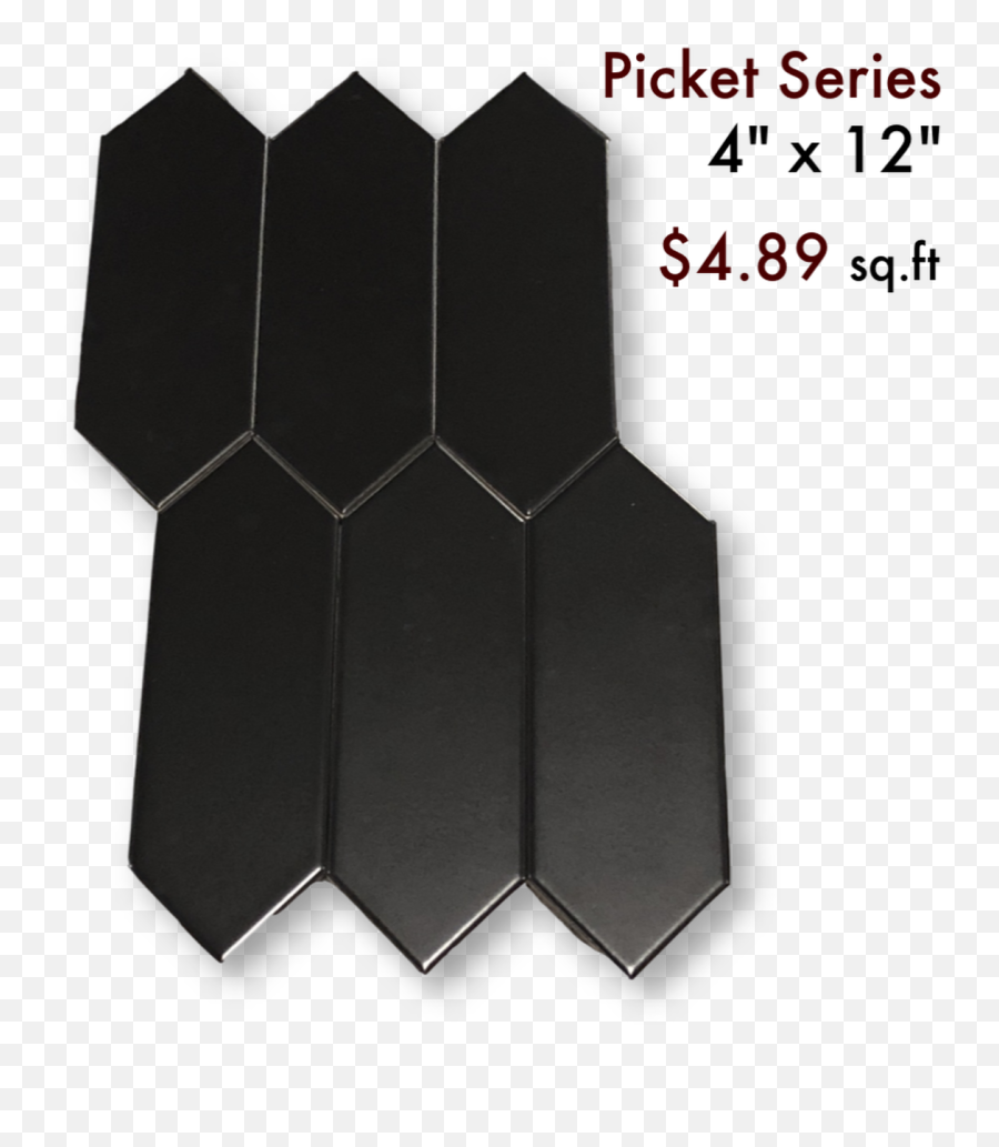 Picket - 4 X 12 Matte Black Porcelain Tile Collection 489 Per Square Foot Solid Png,Black X Png