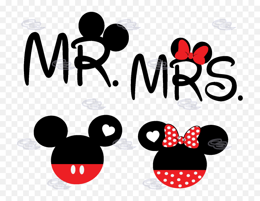 Mickey Mouse Minnie T - Shirt Mrs Mr Mickey And Mickey And Minnie Sign Png,Mickey Mouse Silhouette Png