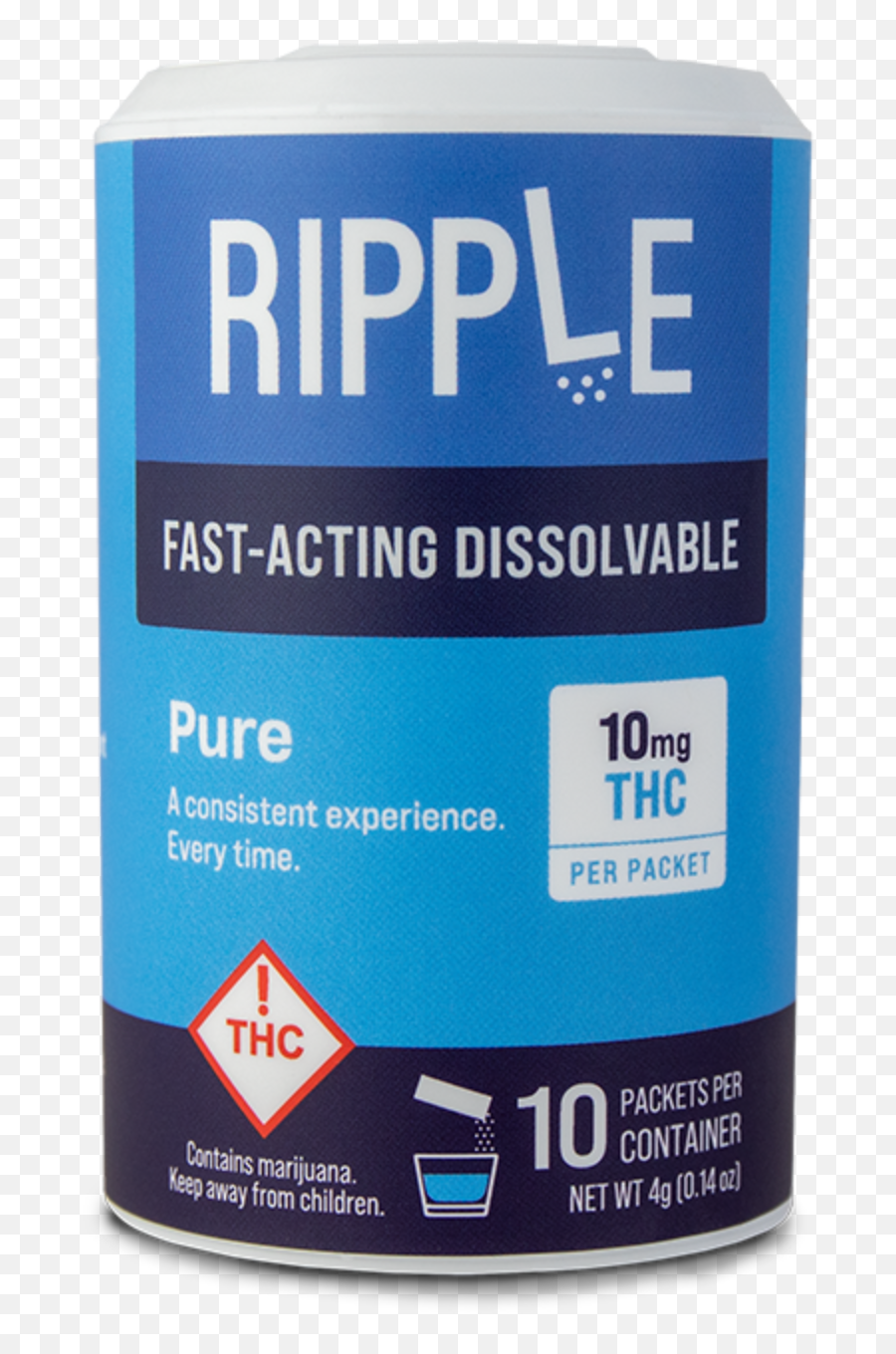 Ripple Pure Beverage Enhancer 100mg 10 - Pack Leafly Cylinder Png,Water Ripple Png