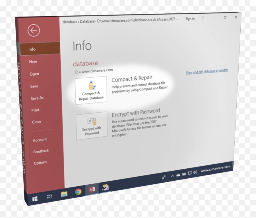 How To Repair Files In Ms Access Using U201ccompact And - Vertical Png,Fungsi Icon Microsoft Excel 2007