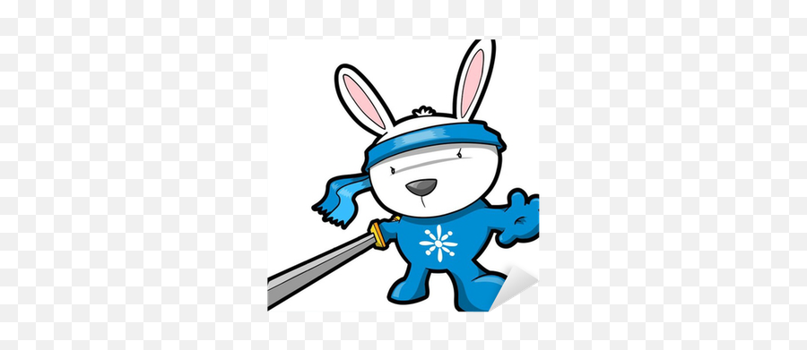 Sticker Cute Bunny Rabbit Ninja Vector - Pixersus Rabbit Png,Kawaii Bunny Icon