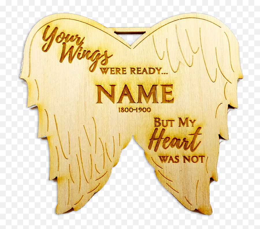 Personalized Memorial Ornaments - Angel Wing Memorial Emblem Png,Gold Wings Png