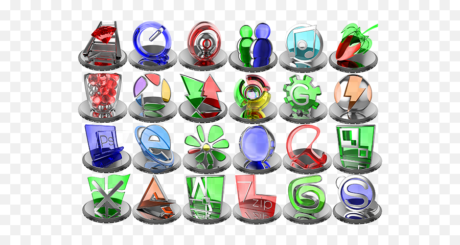 Glass And Chrome Icon Set - Icon Pack Hard Png,Facebook Icon Rocketdock