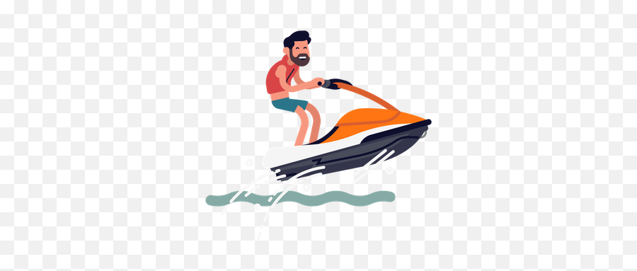 Best Premium Girl Riding Jet - Ski Illustration Download In Leisure Png,Jet Ski Icon