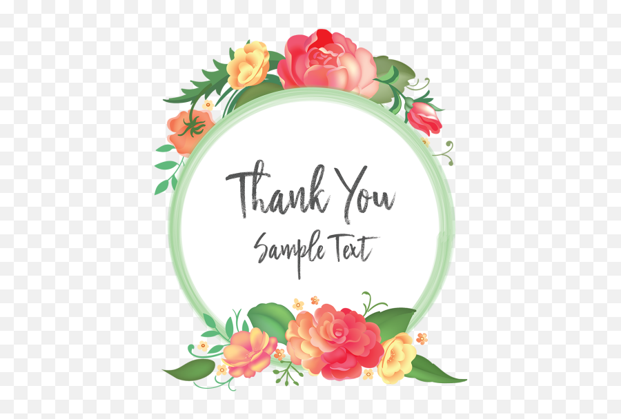 Download Free Png Thank You Floral Flowers Wreaths - Png Transparent Background Png Image Thank You Png,Vintage Flowers Png
