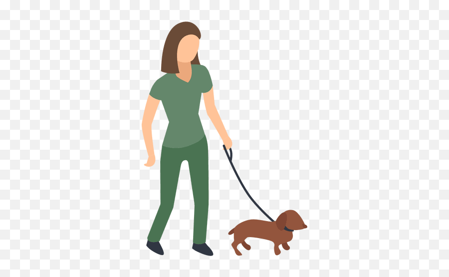 Woman Walking Dog Illustration - Cartoon Walking Dog Png,Woman Walking Png
