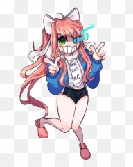 Monika - Undertale X Doki Doki Literature Club Png,Monika Png