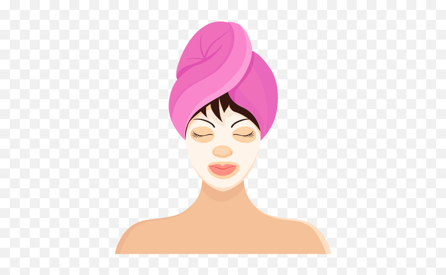 Mask Fringe Brunette Towel Illustration - Illustration Png,Face Mask Png