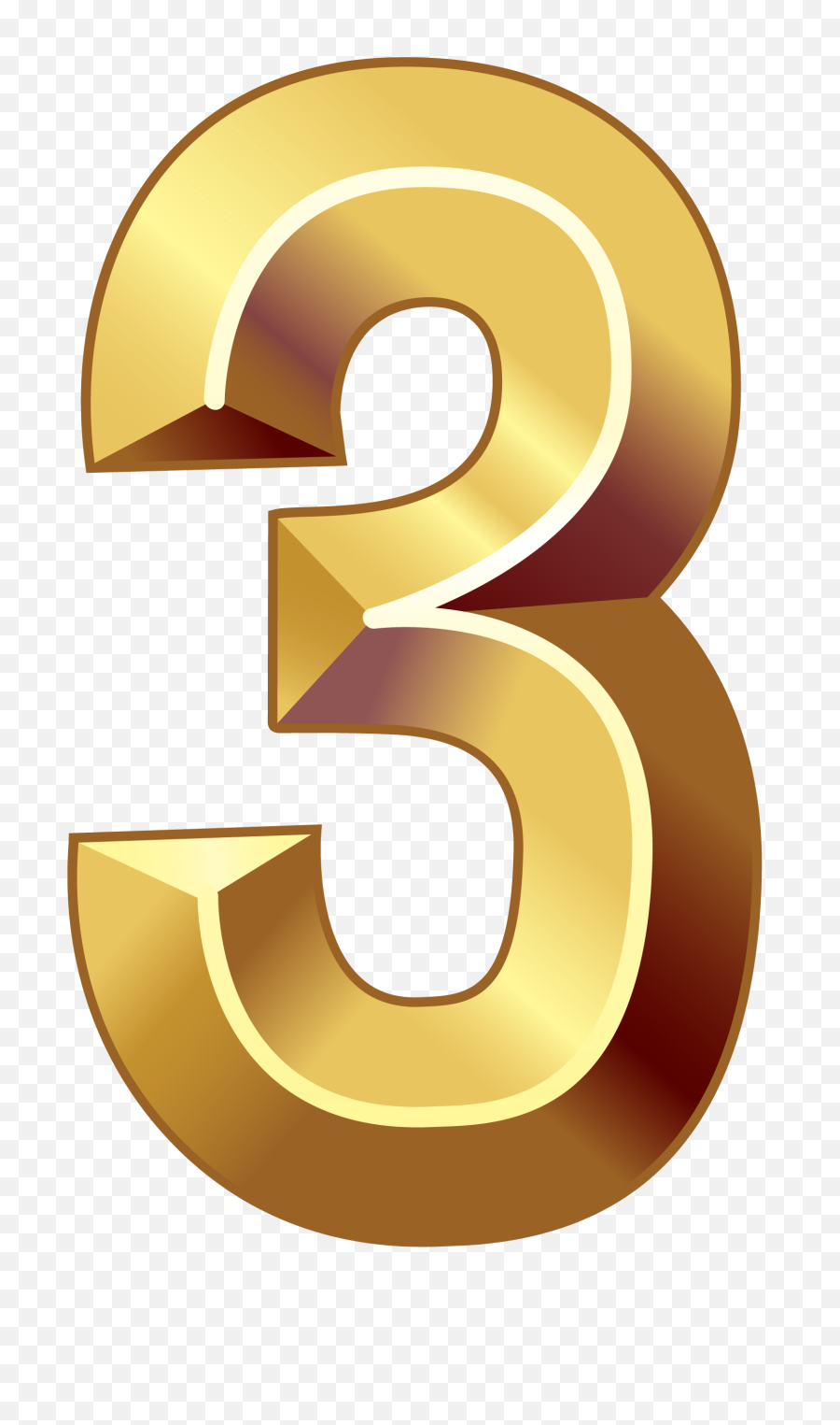 Free Number Clipart - Gold Number 3 Png Transparent Png Gold Number 3 Png,Number 7 Png