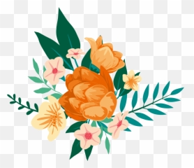 Floral Design Painting Flower Clip Art Flowers - Transparent Orange Watercolor Flowers Png,Watercolor Flowers Transparent Background