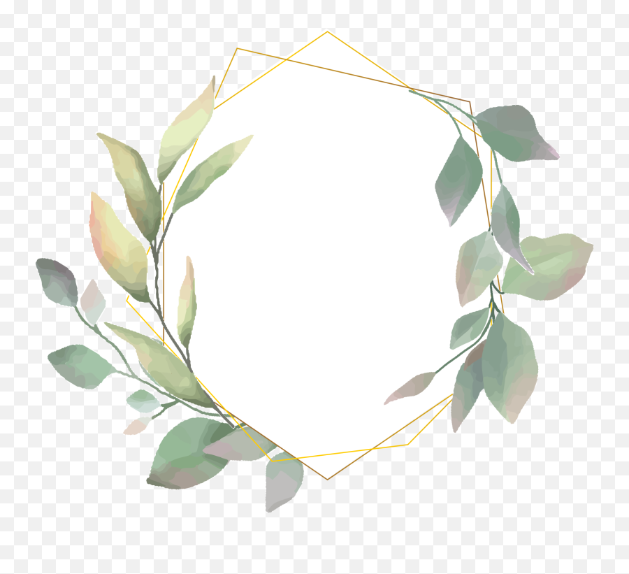 Round Watercolor Leaves Frame - Decorative Png,Watercolor Leaf Png