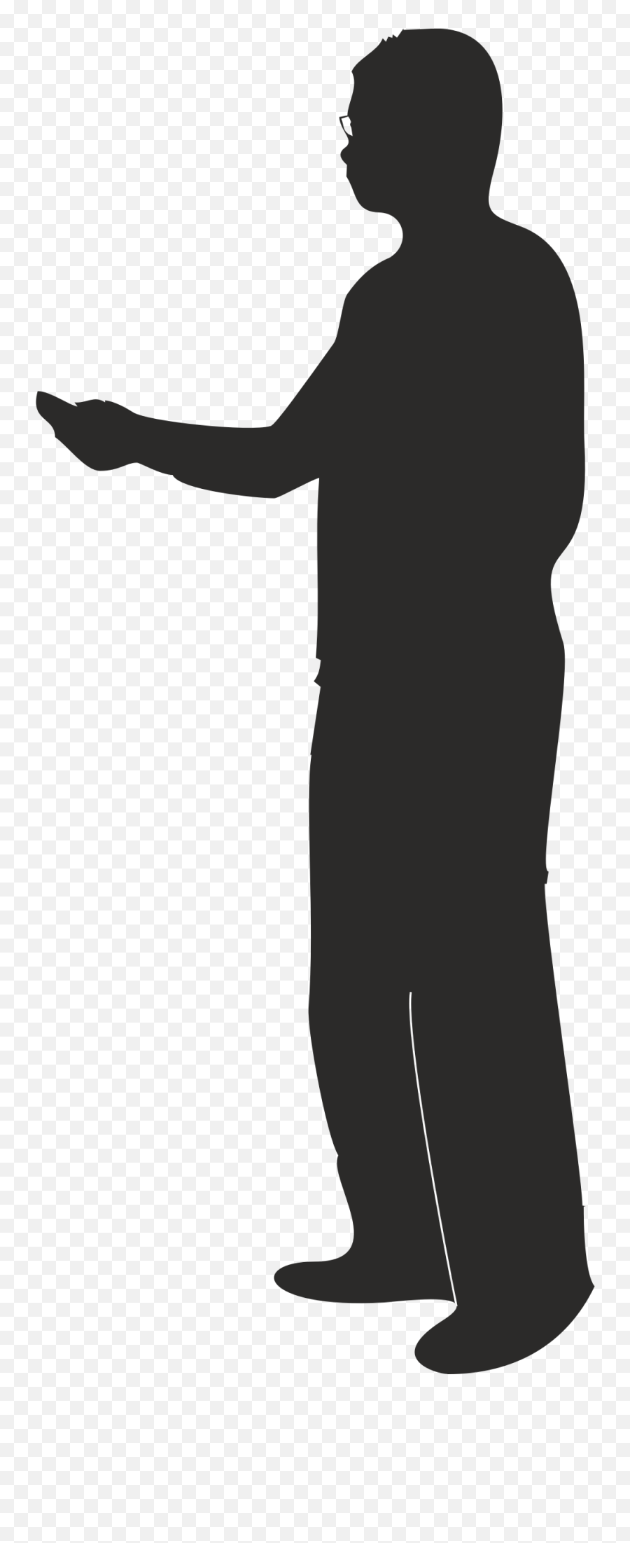 Download Hd Clipart - Silhouette Person Pointing Png Vector Man Silhouette Outline,People Silhouettes Png