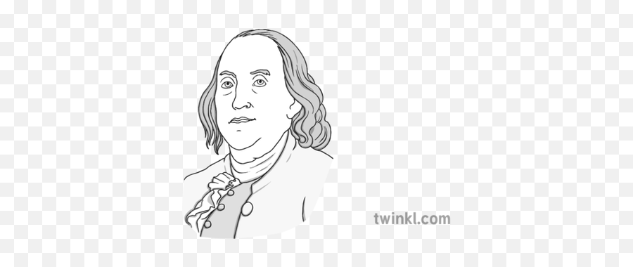 Benjamin Franklin Black And White Illustration - Twinkl Benjamin Franklin Para Colorear Png,Benjamin Franklin Png