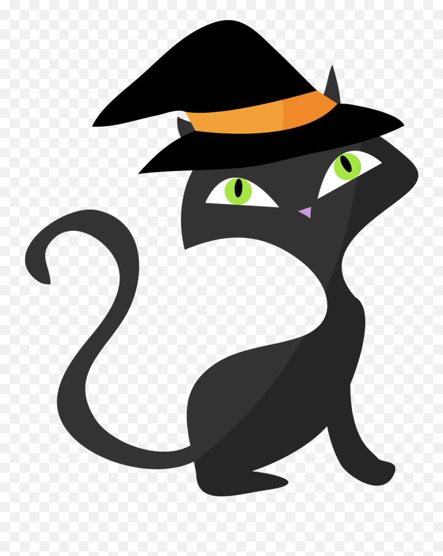 Download Halloween Cat Png - Draw A Witchu0027s Cat Png Costume Hat,Halloween Cat Png