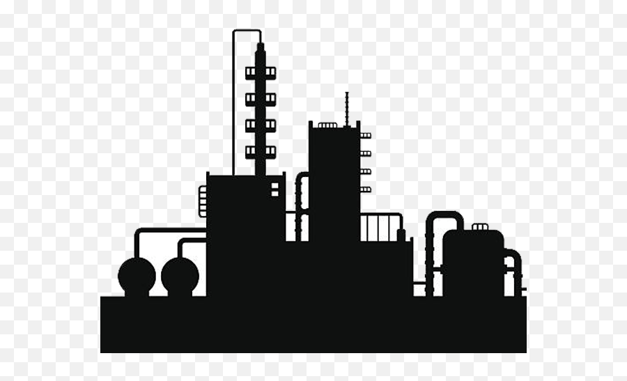 Factory Silhouette Png Image With No - Transparent Oil Refinery Clipart,Fire Silhouette Png