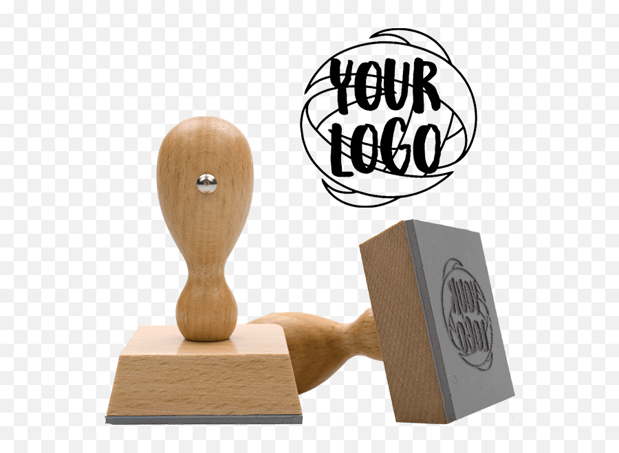 Square U0026 Round Logo Stamp Medium Wood Handle Hand Png