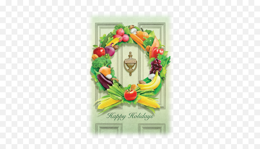 2016 Holiday Card - Potluck Food Rescue Fruit Holiday Cards Png,Holiday Wreath Png