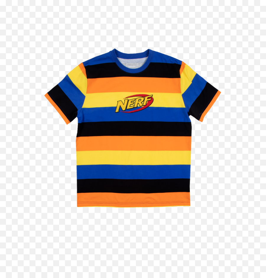 Nerf Embroidered Logo Striped Tee - Active Shirt Png,Nerf Logo