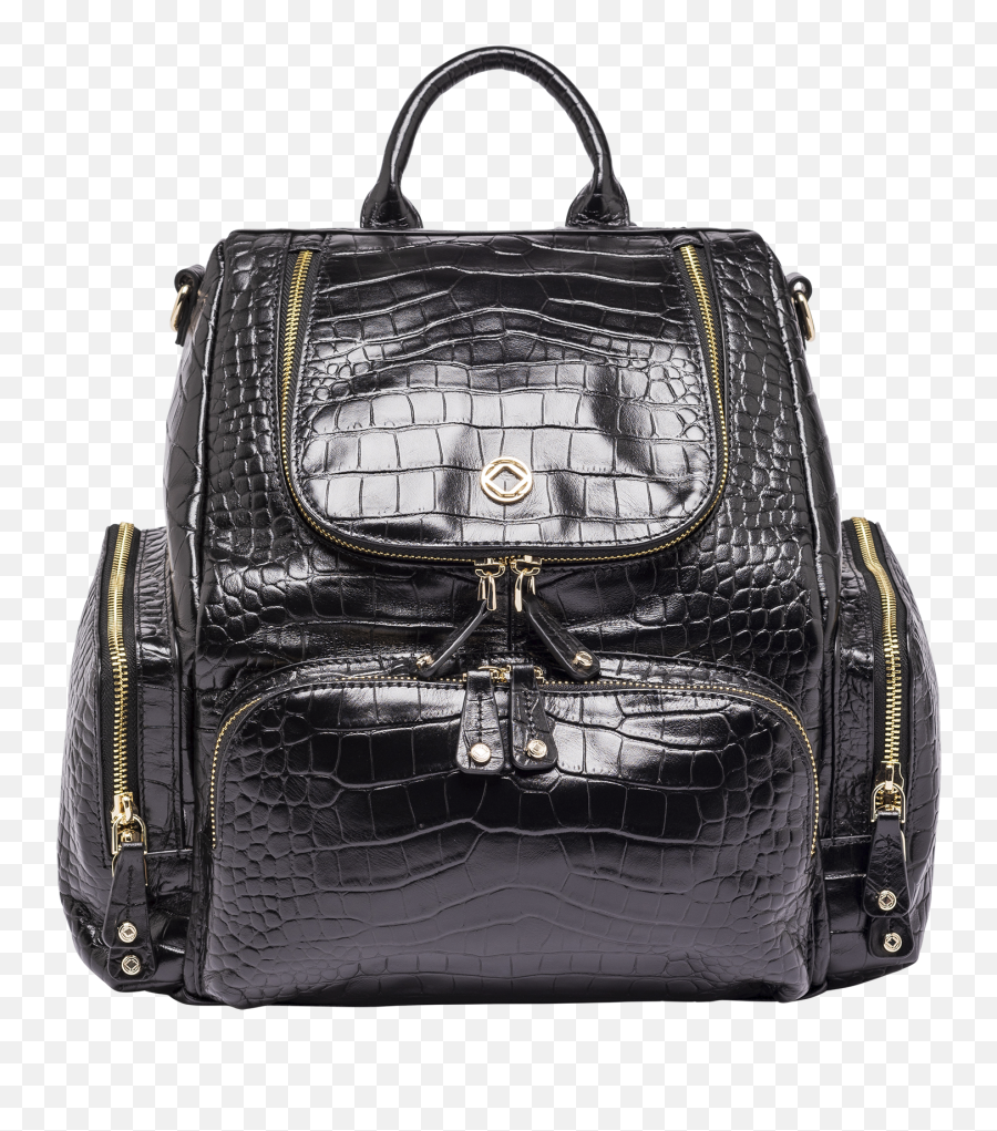 Amber Midi Black Croc Limited Edition Leather Backpack - Handbag Png,Croc Png