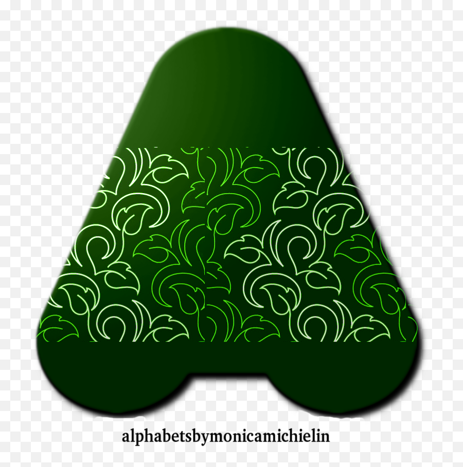 Monica Michielin Alphabets Full Green Ornament Leaves - Vertical Png,Ornament Icon