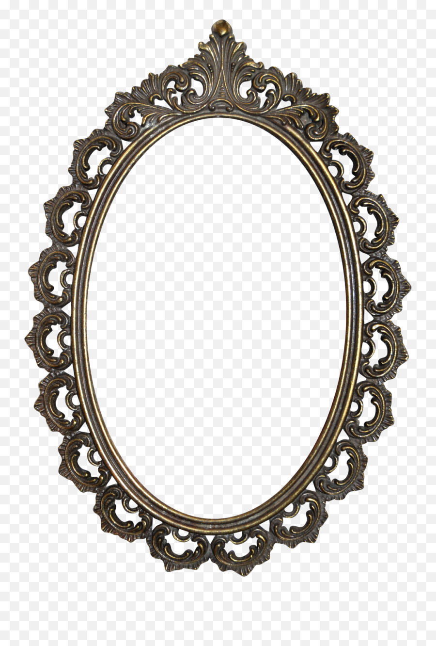 Download Golden Mirror Frame Png Image - Oval Mirror Frame Png,Oval Frame Png
