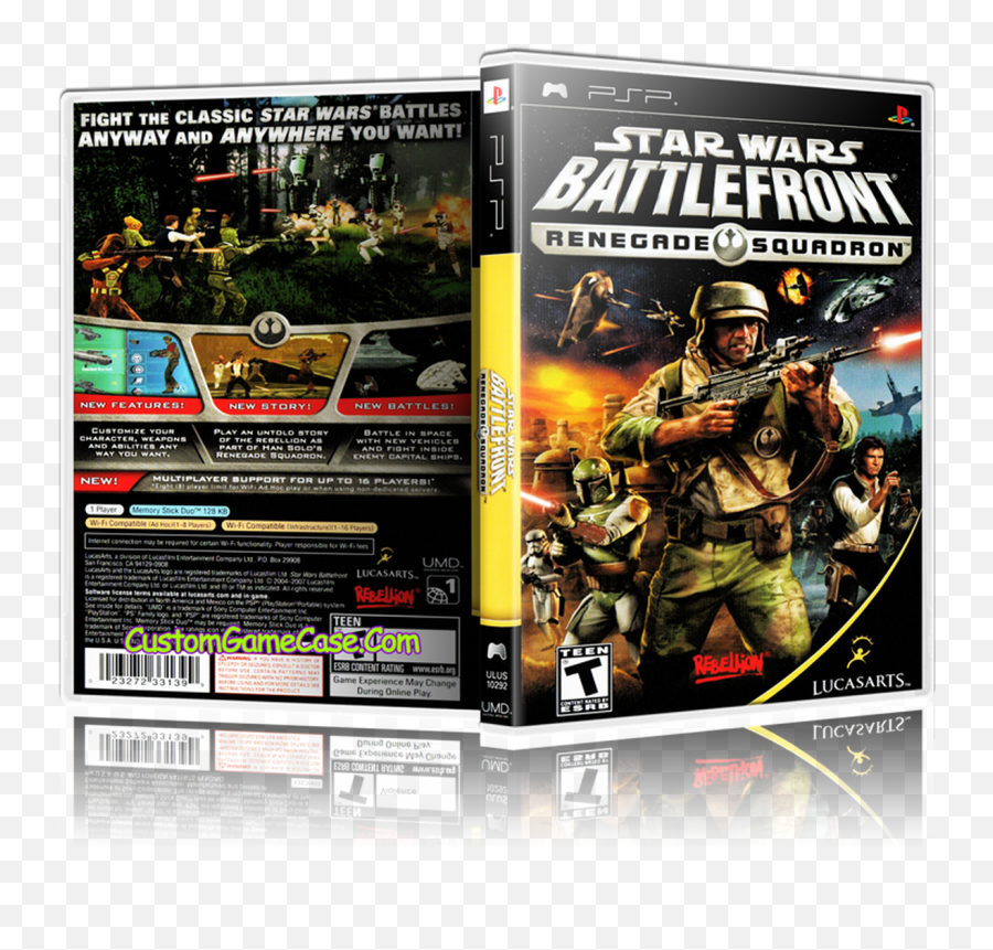 Star Wars Battlefront Renegade Squadron - Sony Playstation Portable Psp Empty Custom Replacement Case Png,Star Wars Battlefront 2 Png
