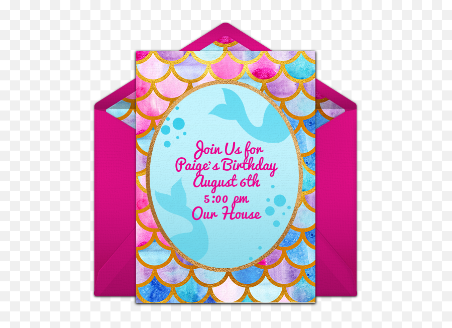 Free Mermaid Scales Online Invitation - Mermaid Scales Birthday Invitation Png,Mermaid Scales Png