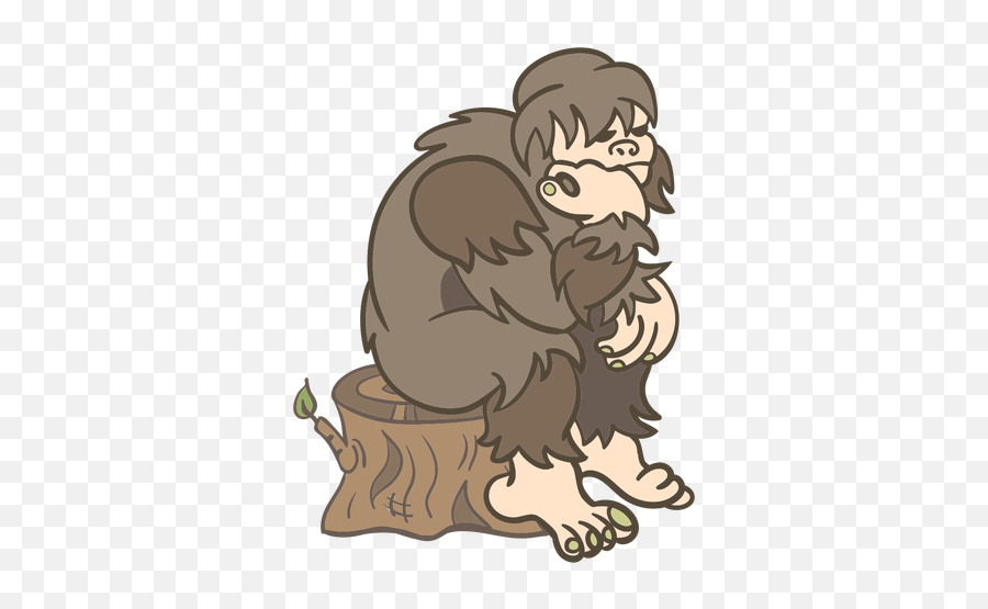 Sitting Sasquatch Illustration - Transparent Png U0026 Svg Cartoon,Sasquatch Png