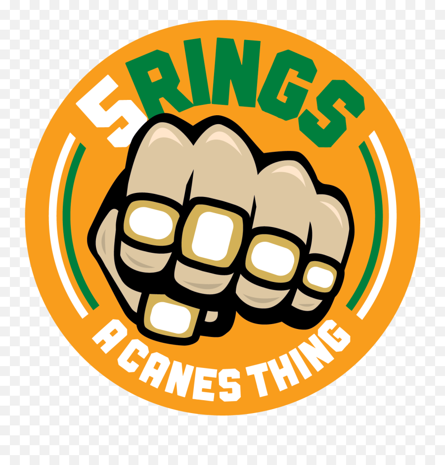 5 Rings Canes - Clip Art Png,Miami Hurricanes Logo Png