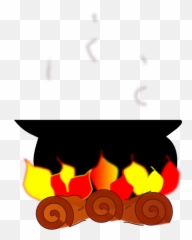 Cooking Pot - Cooking Pot On Fire Clipart Png,Fire Clipart Transparent