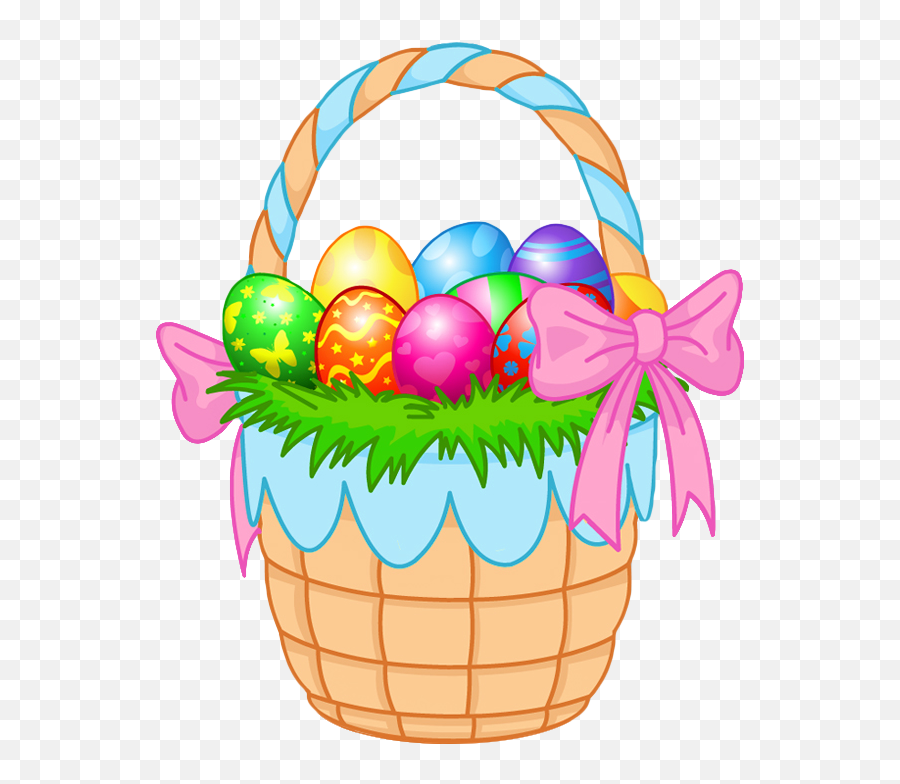 Easter Basket Clipart Transparent - Easter Basket Clip Art Png,Easter Eggs Transparent Background