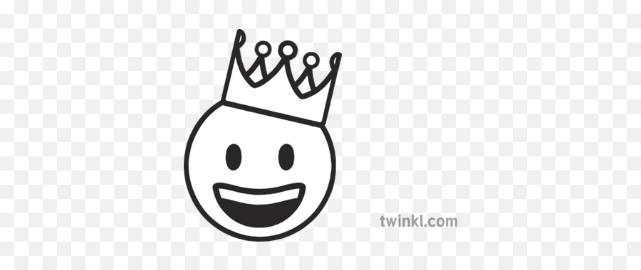 Crown Smile Emoji Christmas Festive Emote Happy Mojimaths - Helicopter Black And White Png,Crown Emoji Png