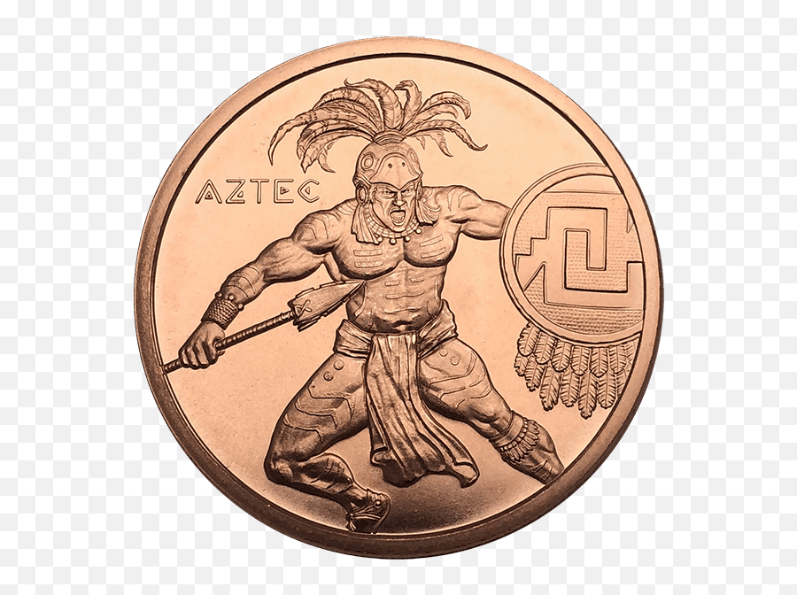 Aztec Warrior Copper - Dillon Gage Aztec Warrior Png,Aztec Calendar Png