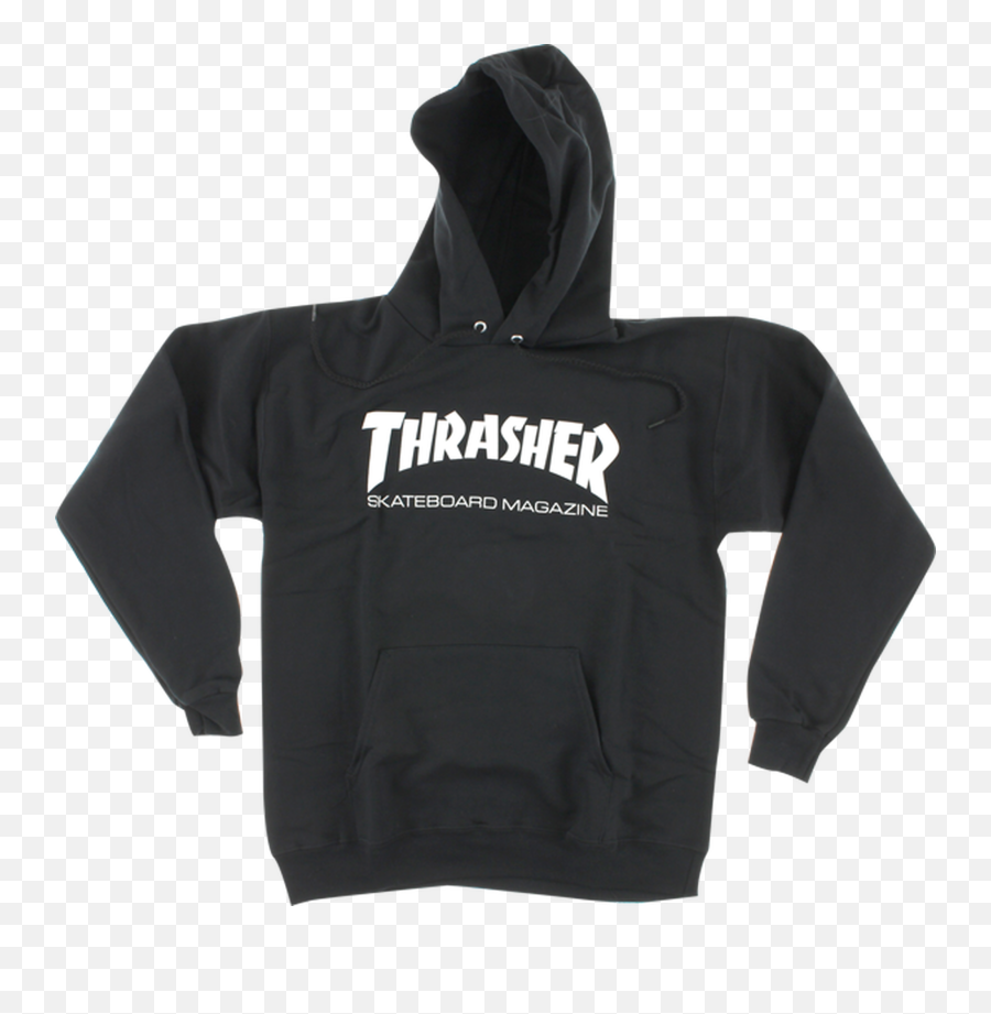 Thrasher Magazine Skate Mag Logo Black White Hooded Sweatshirt - Thrasher Shirt Png,Thrasher Logo Font