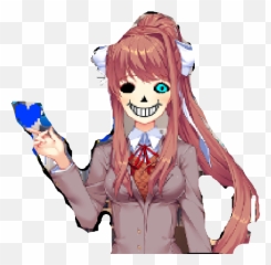 Monika Sans - Ddlc Monika Meme Png,Monika Transparent