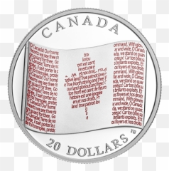 1 Oz Pure Silver Coloured Coin - Canadian Flag 2018 The Calligramme Sur Le Canada png