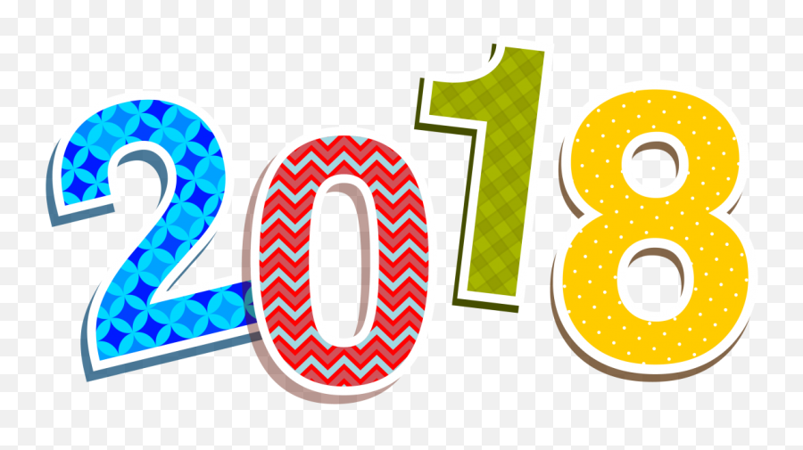 2018 Colorful Png Image - 2018 Word Art,Colorful Png