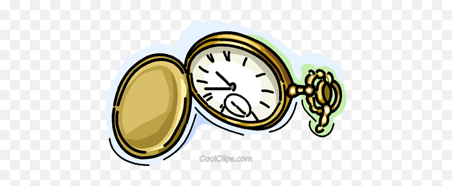 Pocket Watch Royalty Free Vector Clip Art Illustration - Taschenuhr Clipart Png,Pocket Watch Png