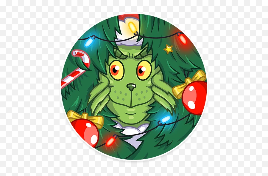 Grinch Stole Christmas Stickers - Live Wa Stickers Grinch With Christmas Tree Cartoon Png,Grinch Icon